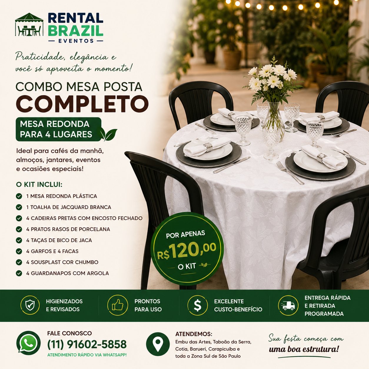 Kit Para festa com mesa toalha