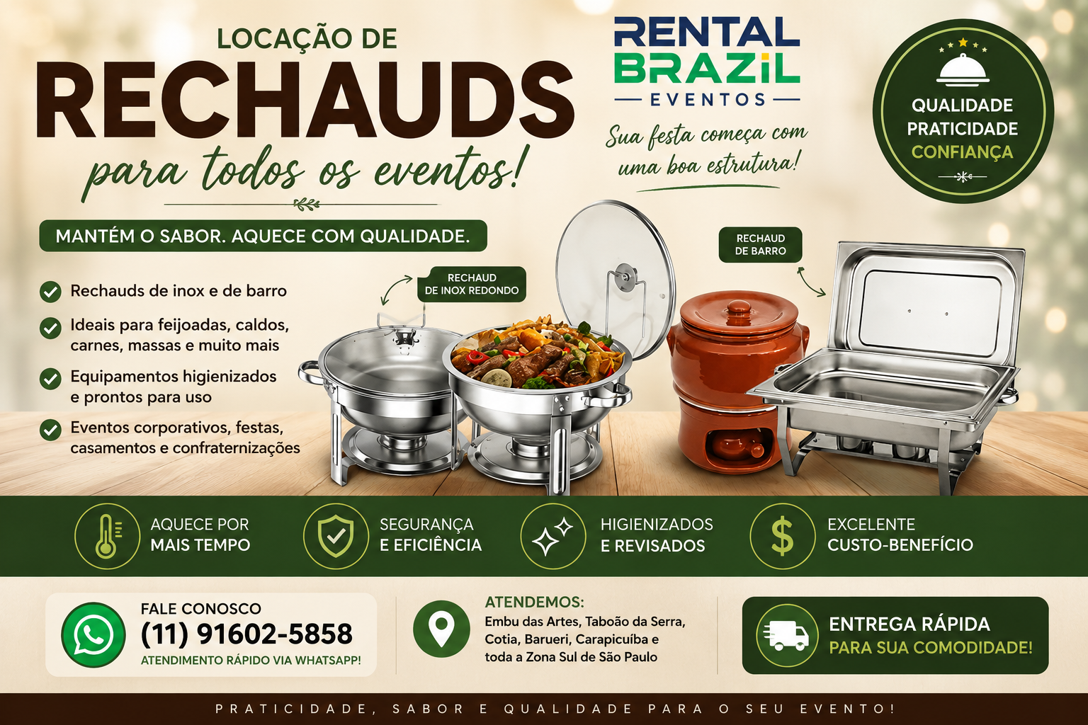 Rechauds para festas e eventos