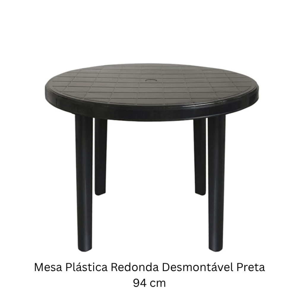 mesa plastica redonda preta