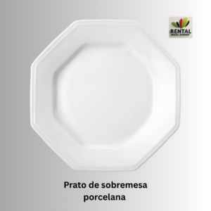 PRATO DE PORCELANA OITAVADO DE SOBREMESA