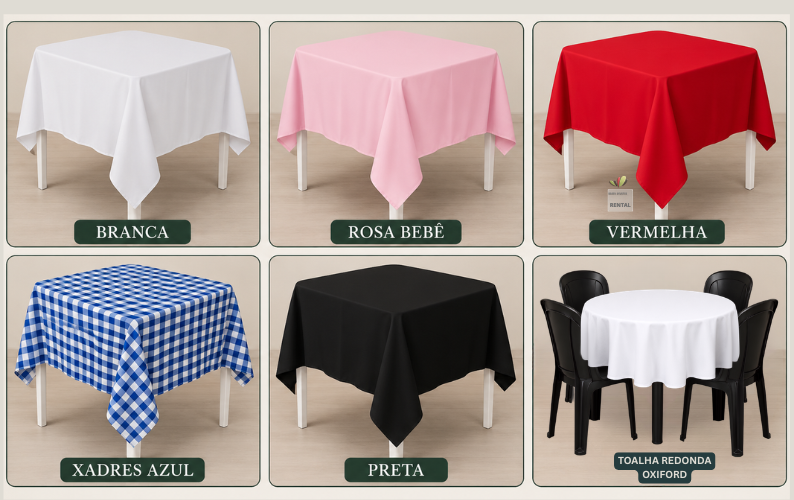 Toalhas para festas e eventos